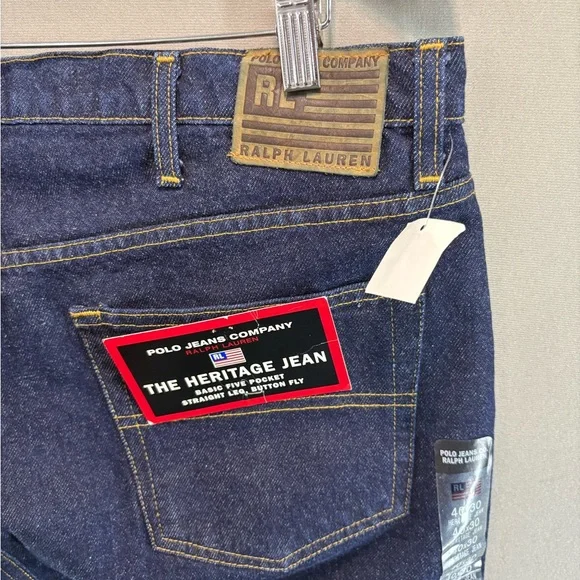 Vintage Ralph Lauren Polo Jeans Comp Heritage Jean Straight Leg Button Fly 40X30
